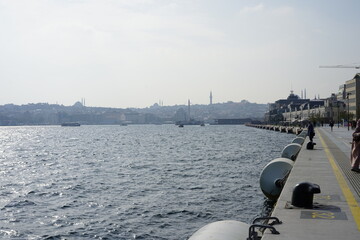 Bosphor at sunny day in Istanbul in Turkey