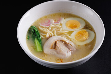 Ramen Japanese noodle isolated in black background