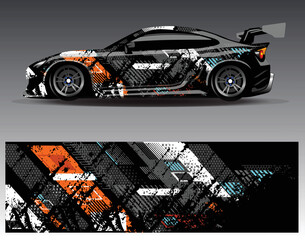 Car wrap design vector. Graphic abstract stripe racing background kit designs for wrap vehicle  race car  rally  adventure and livery