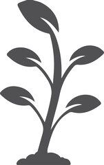 Plant icon, gardening icon black vector