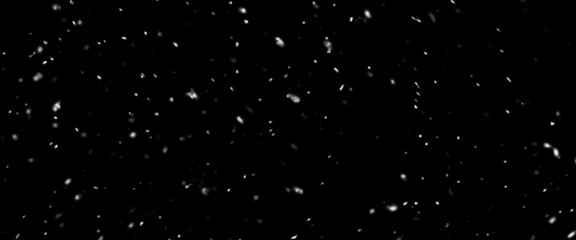 Naklejka na ściany i meble Snowfall bokeh on dark foundation. Numerous snowflakes in flying in the air. Winte night snowfall and snowstorm of snow at. Obscure bokeh light impact innovative foundation.