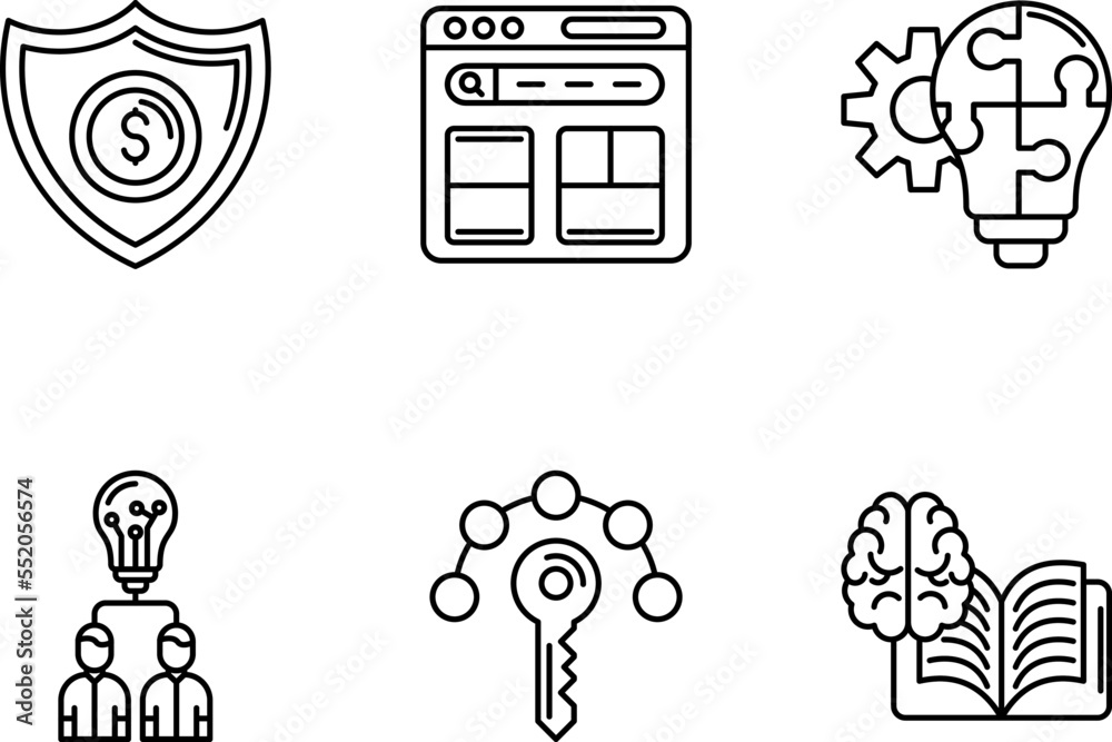 Sticker set of unique vector icons