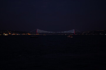 Fototapeta na wymiar Bosphor at the night in Istanbul