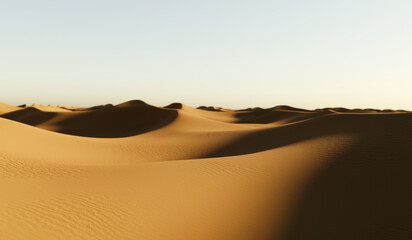 Fototapeta na wymiar Simplified desert landscape. 3D rendering.