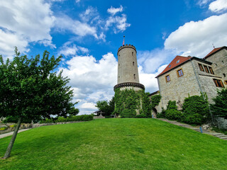 Sparrenburg Bielefeld Tower in good weather and great cloudy sky