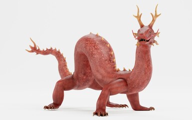 Realistic 3D Render of Chinese Dragon