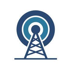 Naklejka premium Tower cellular communication logo design template vector illustration
