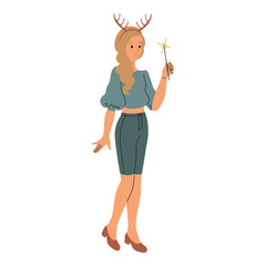 Traditional winter holiday celebration. Isolated on white background