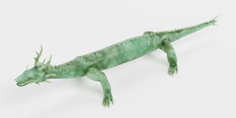 Realistic 3D Render of Chinese Dragon Statue