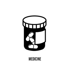 antibiotic and medicine icon. Medicine icon vector illustration. Isolated on white background. Website, logo, sign, symbol.
