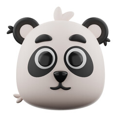 Animal panda icon 3d rendering on isolated background © Alper