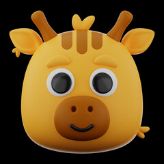 Obraz premium Animal giraffe icon 3d rendering on isolated background