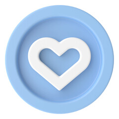 Love icon. Heart icon. 3D illustration.