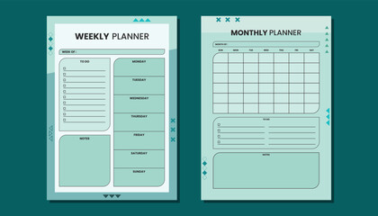weekly planner and monthly planner template