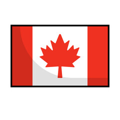 Fototapeta na wymiar Modern Canadian flag icon. Maple Leaf flag icon. Vector.
