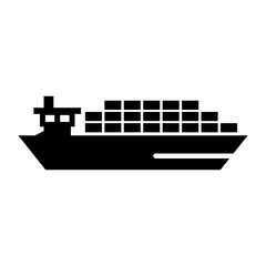 Cargo Carrier Icon. Sea transport. Shipping. Vector.