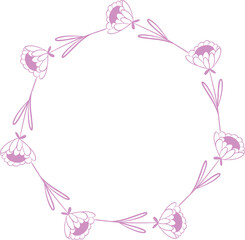 Floral rounded frame