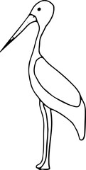 Bird icon, thin line style, flat design, hand drawn, hand drawn illustration