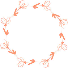 Fototapeta na wymiar Floral rounded frame