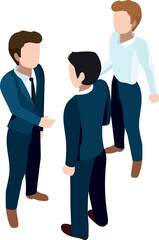 Collagues talking. Business people conversation. Isometric icon