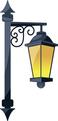 Street lamp icon. Cartoon city hanging lamp