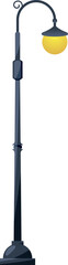 Old city light. Cartoon street lamp post