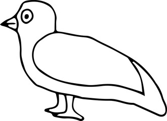 Bird icon, thin line style, flat design, hand drawn, hand drawn illustration
