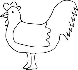 Bird icon, thin line style, flat design, hand drawn, hand drawn illustration