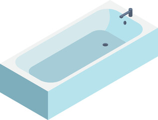 Bathtub isometric icon. Bath furniture. Sanitary room