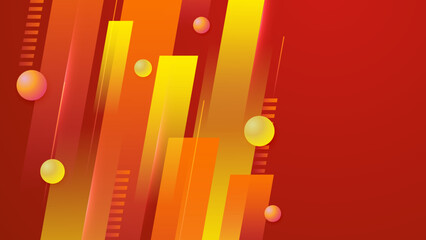 Modern abstract red and orange gradient background with bright contrast, geometric shape, and 3d dynamic element. Vector illustration abstract graphic design banner pattern presentation web template.