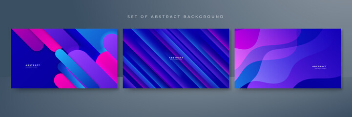 Fototapeta premium Abstract technology futuristic blue and pink neon color geometric arrows shapes motion background