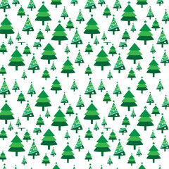 Seamless Universal Christmas Patterns with Christmas tree. Happy Holidays with New Year Green Pattern