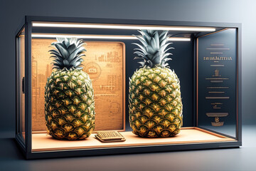  photorealistic ananas in a sci-fi/knolling case - AI Generated

