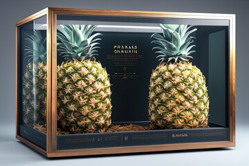  photorealistic ananas in a sci-fi/knolling case - AI Generated

