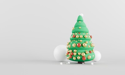 3d christmas tree isolated on transparent background. 