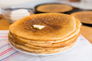 a stack of pancakes on a plate