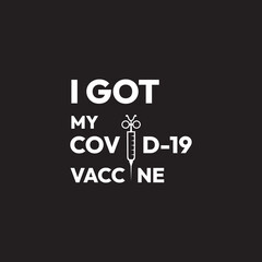 I got my covid-19 vaccine. banner with text I got my covid-19 vaccine. covid-19 vaccinated vector sticker template