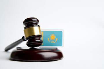 Legal law concept image, judge gavel and flag of Kazakhstan