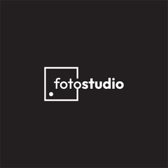 Photo studio with frame logo icon vector template
