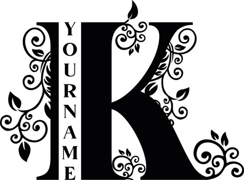Separate K Letter Sublimation Vector design file, for mug, t-shirt, Flower vase, pillow case