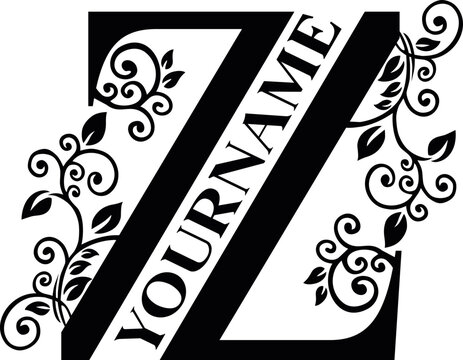 Separate Z Letter Sublimation Vector design file, for mug, t-shirt, Flower vase, pillow case