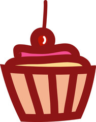hand drawn cupcake doodle illustration