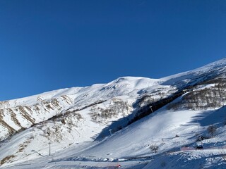 snow covered mountains in Georgia Bakuriani 