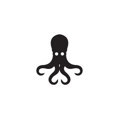 Octopus logo. black squid logo icon vector template