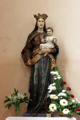 Virgin Mary with child Jesus, statue in the parish church of St. Anne in Krizevci, Croatia
