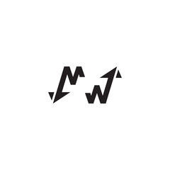 Letter W nature grow up and down finance logo vector design