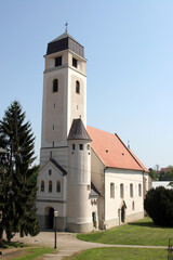 Fototapeta na wymiar Church of the Holy Cross in Krizevci, Croatia
