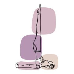 Illustration of a girl in the candle yoga posture, abstract style

