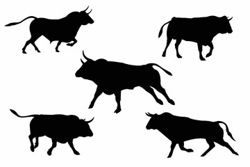 bull silhouettes bull vector bull black 