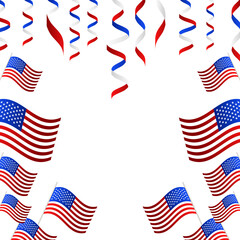Obraz premium american independence day cartoon illustration